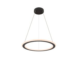 Miniaturka 1 - Czarna lampa One Flat PD – detal płaskiej okrągłej obręczy LED