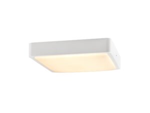 Miniaturka 2 - Biała Ainos Square LED, widok boczny matowej obudowy i klosza