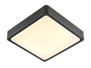 Miniaturka 1 - Antracytowa kwadratowa oprawa Ainos Square Sensor LED na białym tle