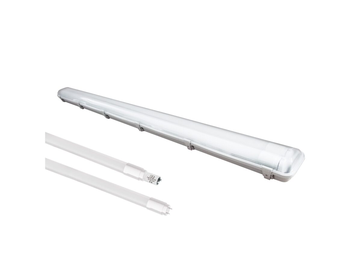 Oprawa hermetyczna IP65 2×LED T8 18 W 3000 K – zestaw 100 szt.