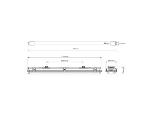 Miniaturka 4 - Oprawa hermetyczna IP65 2×LED T8 18 W 3000 K – zestaw 100 szt. – zdjęcie 5