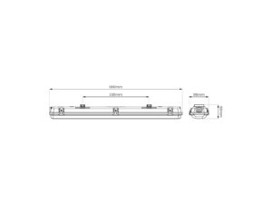 Miniaturka 3 - Schemat oprawy hermetycznej 2 × 60 cm o długości 660 mm