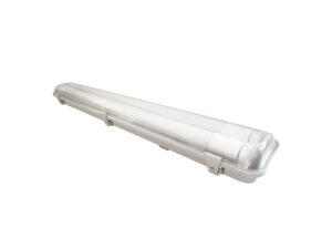Miniaturka 4 - Szara oprawa hermetyczna IP65 na dwie świetlówki T8 LED 60 cm, cały korpus na białym tle