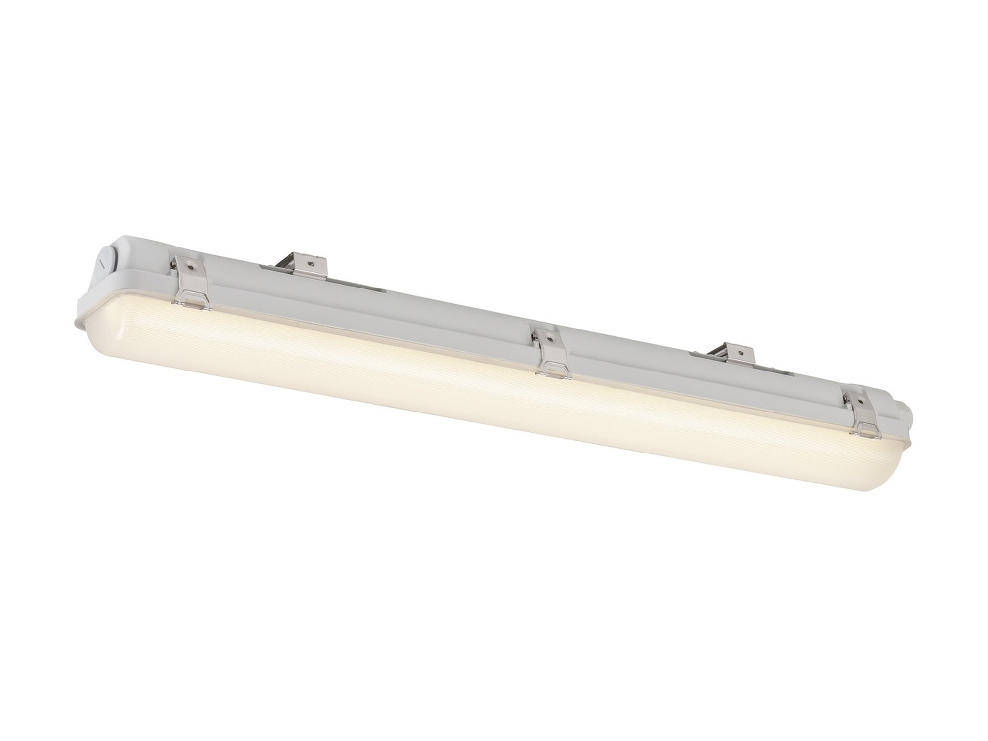 Oprawa hermetyczna LED Bryvex szara 68 cm z białym dyfuzorem