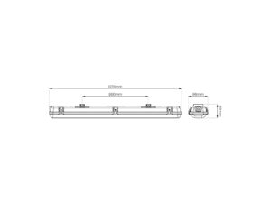 Miniaturka 3 - Oprawa hermetyczna T8 G13 – wymiary 1270 × 96 × 60 mm