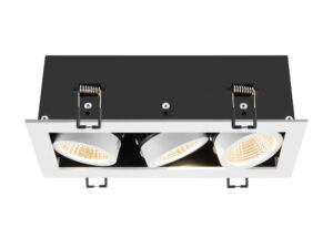 Miniaturka 1 - Biała oprawa wpuszczana Kadux Triple LED z trzema regulowanymi reflektorami
