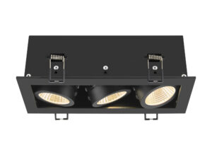 Miniaturka 8 - Czarna oprawa wpuszczana Kadux Triple LED z trzema regulowanymi reflektorami