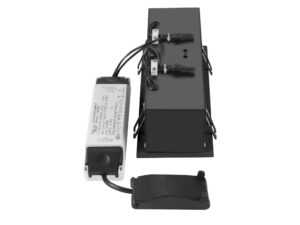 Miniaturka 4 - Czarna oprawa Kadux Triple LED od tyłu, zasilacz i mocowania sufitowe