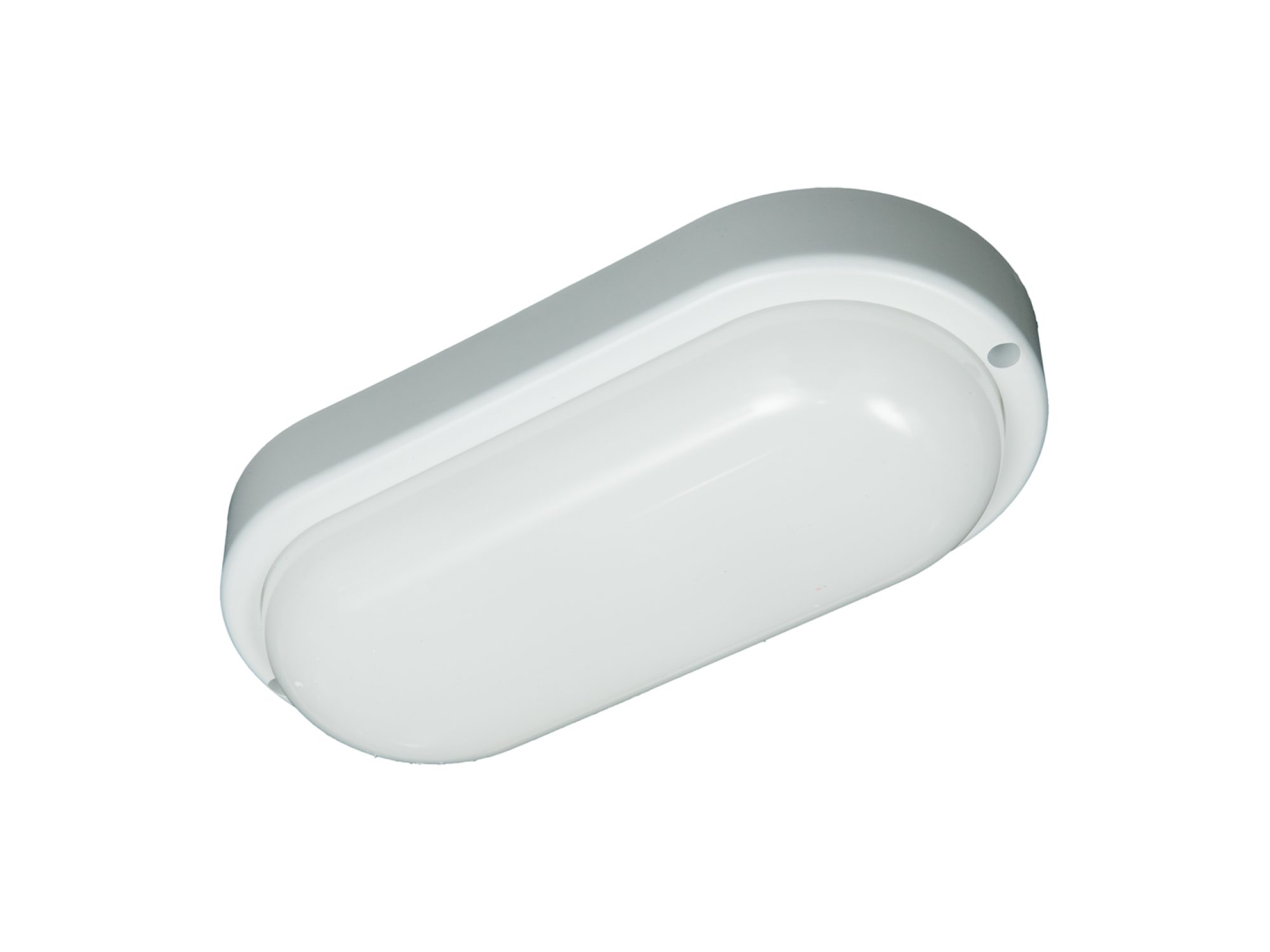 Owalna oprawa kanałowa LED 8 W biała na białym tle