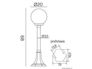Miniaturka 2 - Oprawa KULE CLASSIC K 5002/3/KP 200 – wymiary