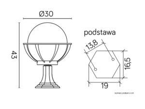 Miniaturka 3 - Oprawa ogrodowa KULE Z KOSZYKIEM 250 K 4011/1/KPO 250 – ujęcie 4