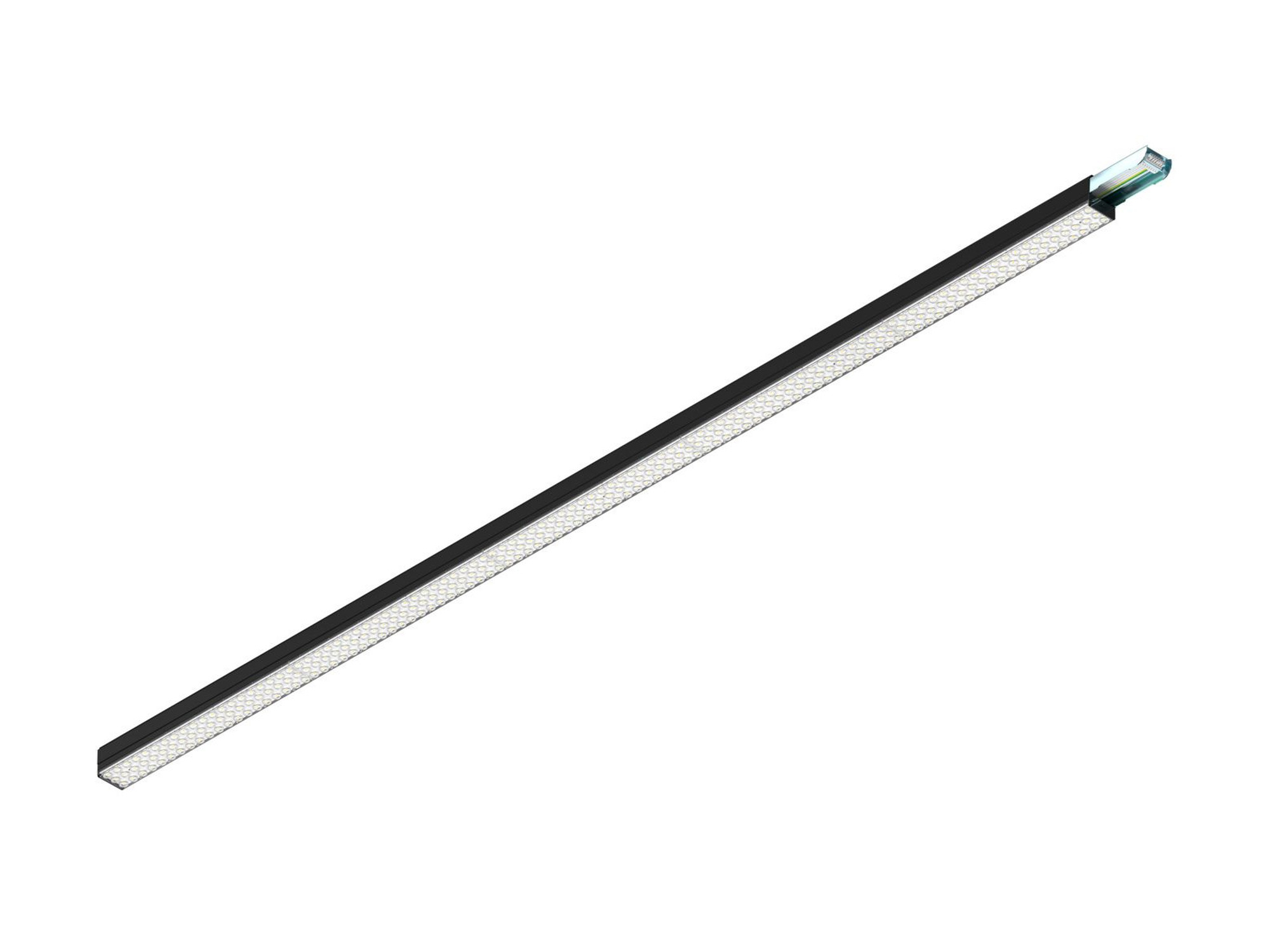 Czarna oprawa liniowa Easylight 250 cm LED DALI-2, widok z przodu