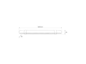Miniaturka 3 - Rysunek wymiarów białej oprawy LED 120 cm o profilu 52 na 35 mm