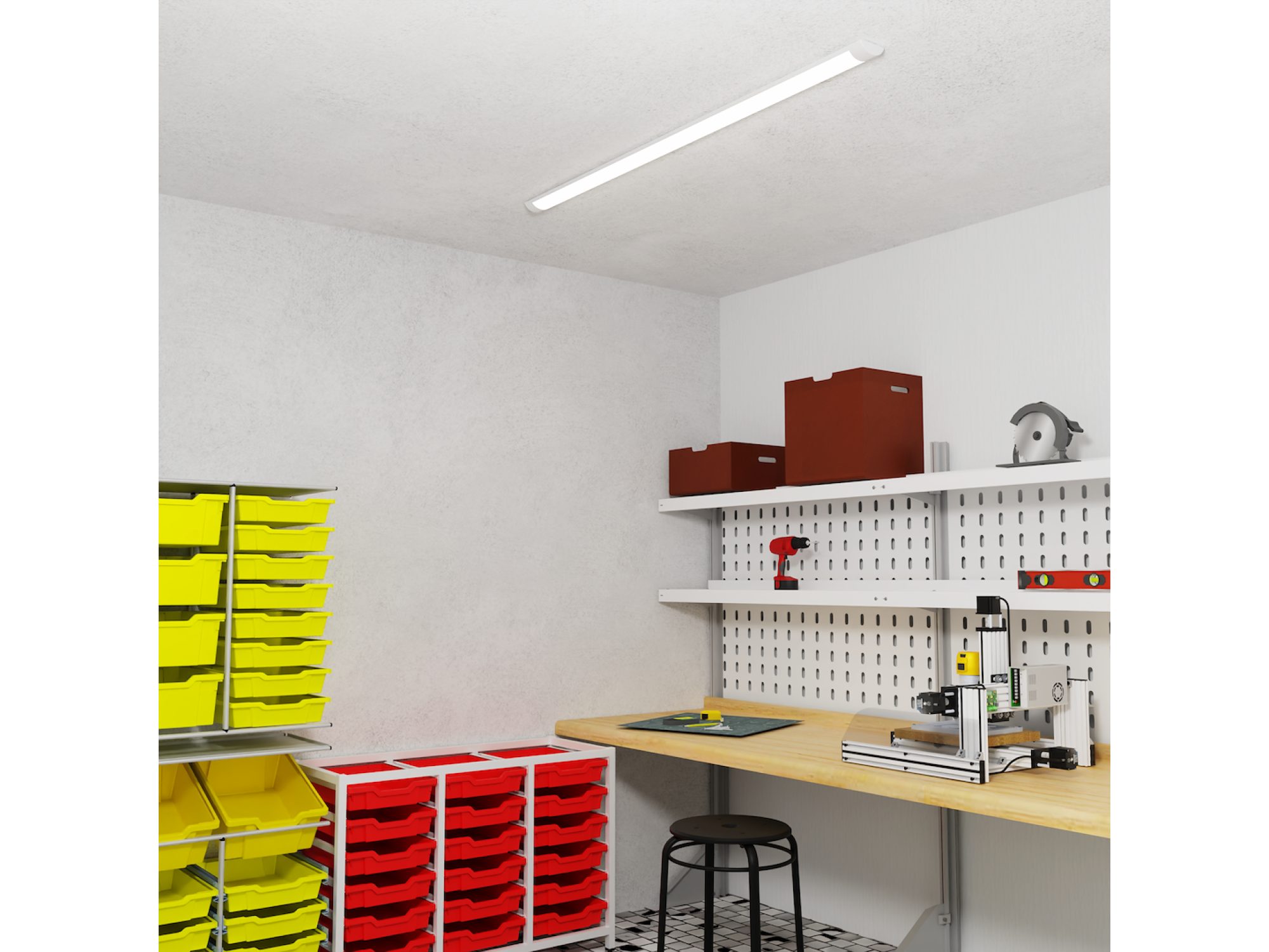 Lampa LED liniowa nad stołem do pracy