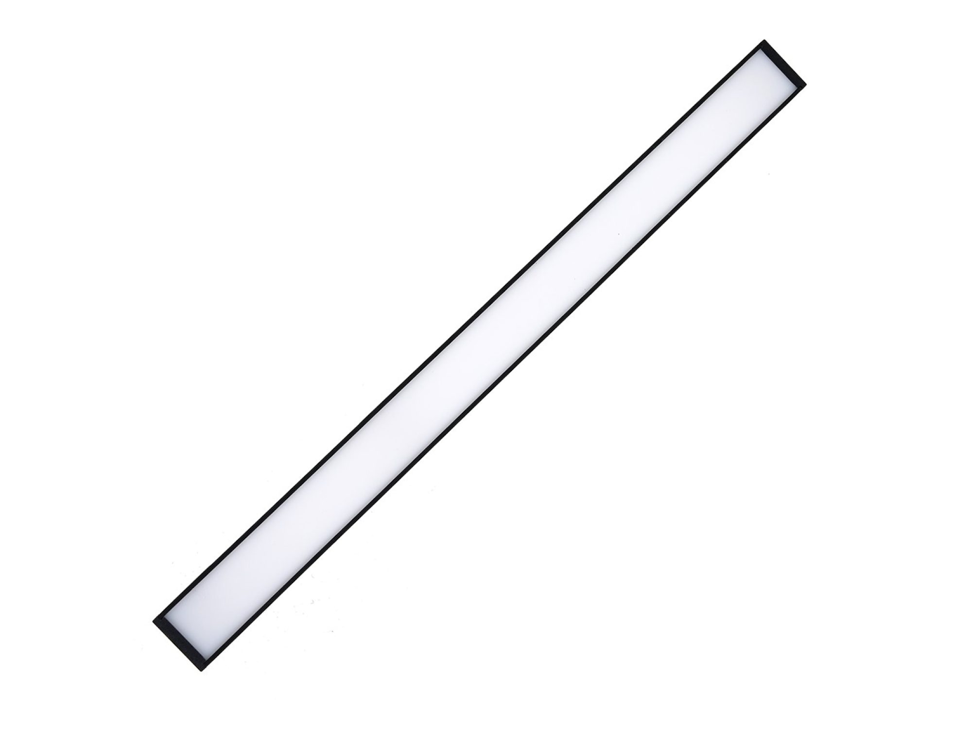 Czarna oprawa liniowa LED 14 W do szyny magnetycznej, widok na białym tle