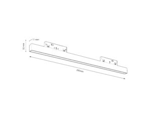 Miniaturka 5 - Rysunek wymiarowy liniowej oprawy szynowej z dyfuzorem 292 mm