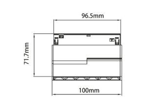Miniaturka 4 - Rysunek wymiarowy oprawy liniowej LED 6 W