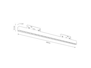 Miniaturka 5 - Schemat liniowej oprawy magnetycznej z soczewkami o długości 292 mm