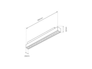 Miniaturka 4 - Oprawa liniowa LED do szyn magnetycznych – rysunek wymiarów 292 mm