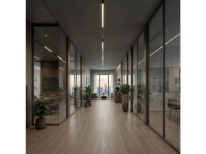 Miniaturka 4 - Korytarz w nowoczesnym biurze z liniowym oświetleniem magnetycznym