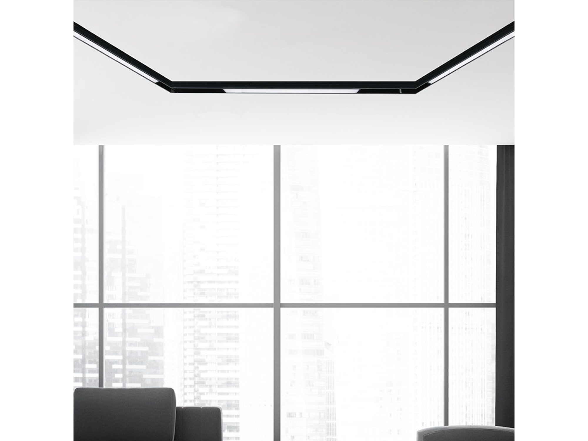 Liniowa oprawa magnetyczna LED pod sufitem