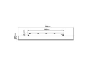 Miniaturka 5 - Rysunek wymiarowy oprawy magnetycznej liniowej LED 10 W 30 cm