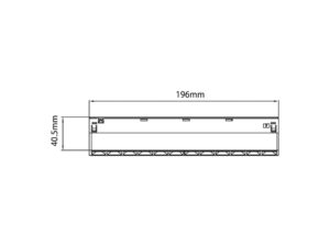 Miniaturka 4 - Rysunek oprawy liniowej magnetycznej 12 W długość 196 mm