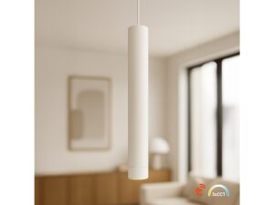 Miniaturka 5 - Biała wisząca oprawa magnetyczna LED w aranżacji salonu