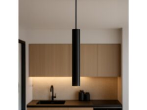 Miniaturka 6 - Czarna oprawa magnetyczna wisząca nad blatem w kuchni