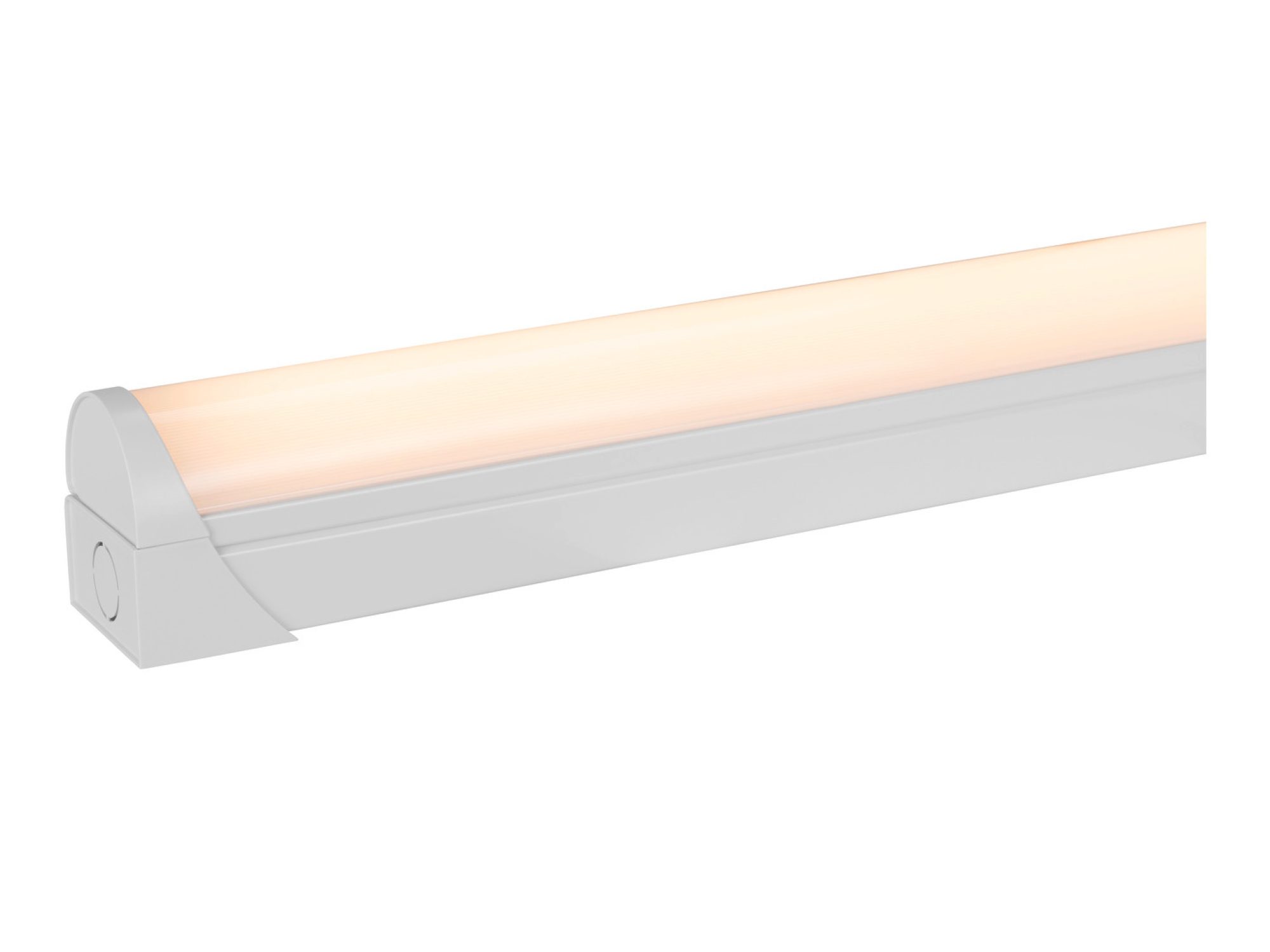 Biała oprawa Industry Batten V 1200, szczegół elementów konstrukcji