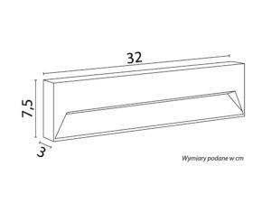 Miniaturka 3 - Oprawa MUR LONG ML-320 – rysunek 32 × 7,5 × 3 cm