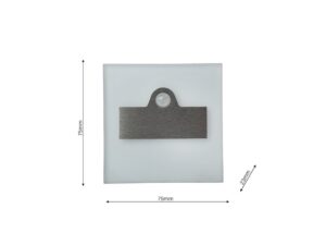 Miniaturka 6 - Wymiary oprawy schodowej LED z mlecznym frontem: 7,5 × 7,5 cm, głębokość 2,3 cm