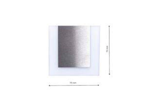 Miniaturka 4 - Schemat wymiarowy oprawy schodowej LED z pionowym panelem 75 na 75 mm