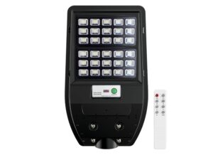 Miniaturka 5 - Oprawa solarna LED 50 W czarna z dołączonym pilotem – widok przodu
