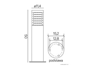 Miniaturka 3 - Oprawa stojąca JOY 50 cm rysunek wymiarowy