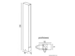 Miniaturka 3 - Oprawa stojąca LINEA 16702-600 – rysunek wymiarowy