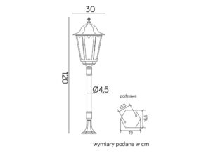 Miniaturka 5 - RETRO MAXI K 5002/2 BD 45 – rysunek wymiarowy 120 cm