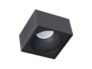Miniaturka 1 - Kwadratowa oprawa sufitowa 9,7 cm czarna – widok z dołu