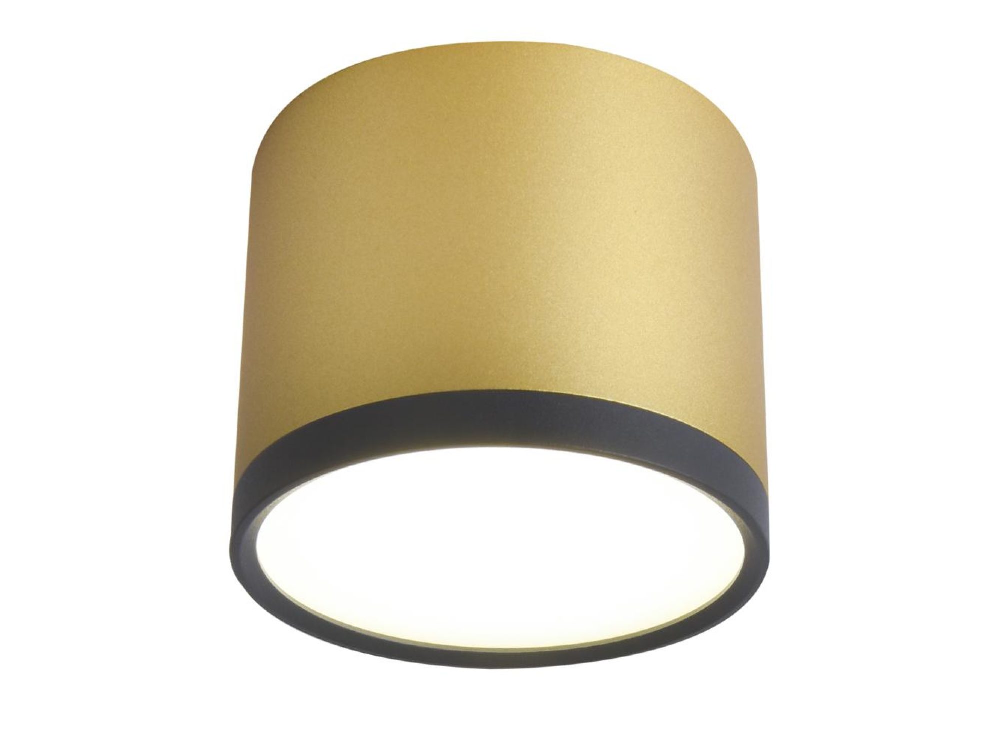 Oprawa sufitowa LED 9 W czarna ze złotym matowym detalem