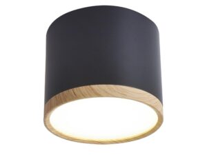 Miniaturka 1 - Oprawa sufitowa LED 9 W w kolorze drewna i czerni