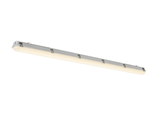 Szara liniowa oprawa Waterproof V 1500 LED IP66 na białym tle