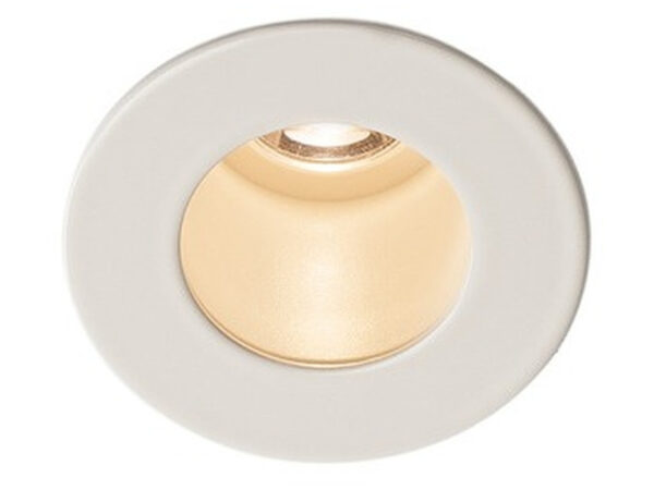 Biała oprawa wpuszczana Horn Mini LED 1 W, widok z przodu
