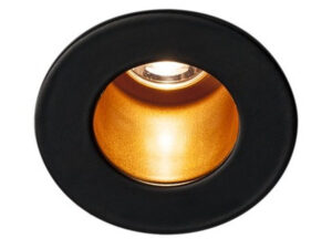 Miniaturka 2 - Czarno-złota oprawa wpuszczana Horn Mini LED 1 W, widok z przodu