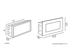Miniaturka 2 - Rysunek wymiarowy oprawy wpuszczanej MUR LED INOX E 04