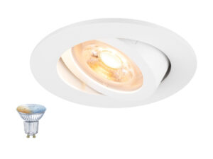 Miniaturka 1 - Biała okrągła oprawa New Tria 68 Smart Set Zigbee z lampą GU10