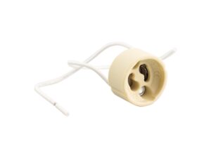 Miniaturka 5 - Oprawka ceramiczna GU10 z przewodem 15 cm – widok z przodu