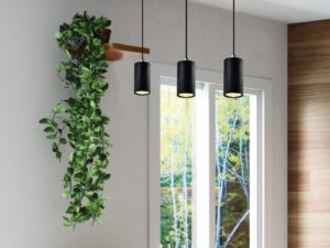 Miniaturka 5 - Czarna lampa wisząca Oretia cylinder 10 cm w aranżacji