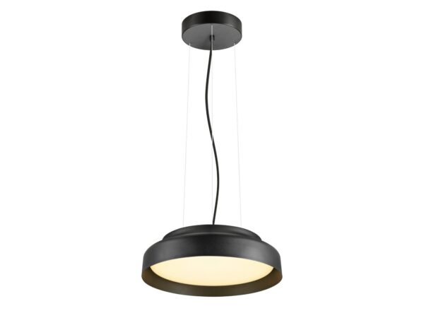 Lampa wisząca LED Ovana 44 czarna – pełna oprawa z podsufitką