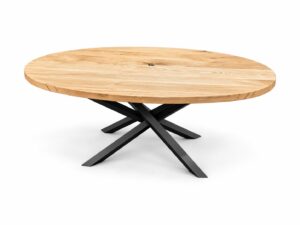 Miniaturka 7 - Owalny stół dębowy 230x140 cm OVATO na stalowej podstawie typu pająk – zdjęcie produktowe na białym tle