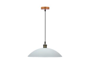 Miniaturka 4 - Lampa wisząca Paletano z białym kloszem, miedzianym detalem i miedzianą podsufitką